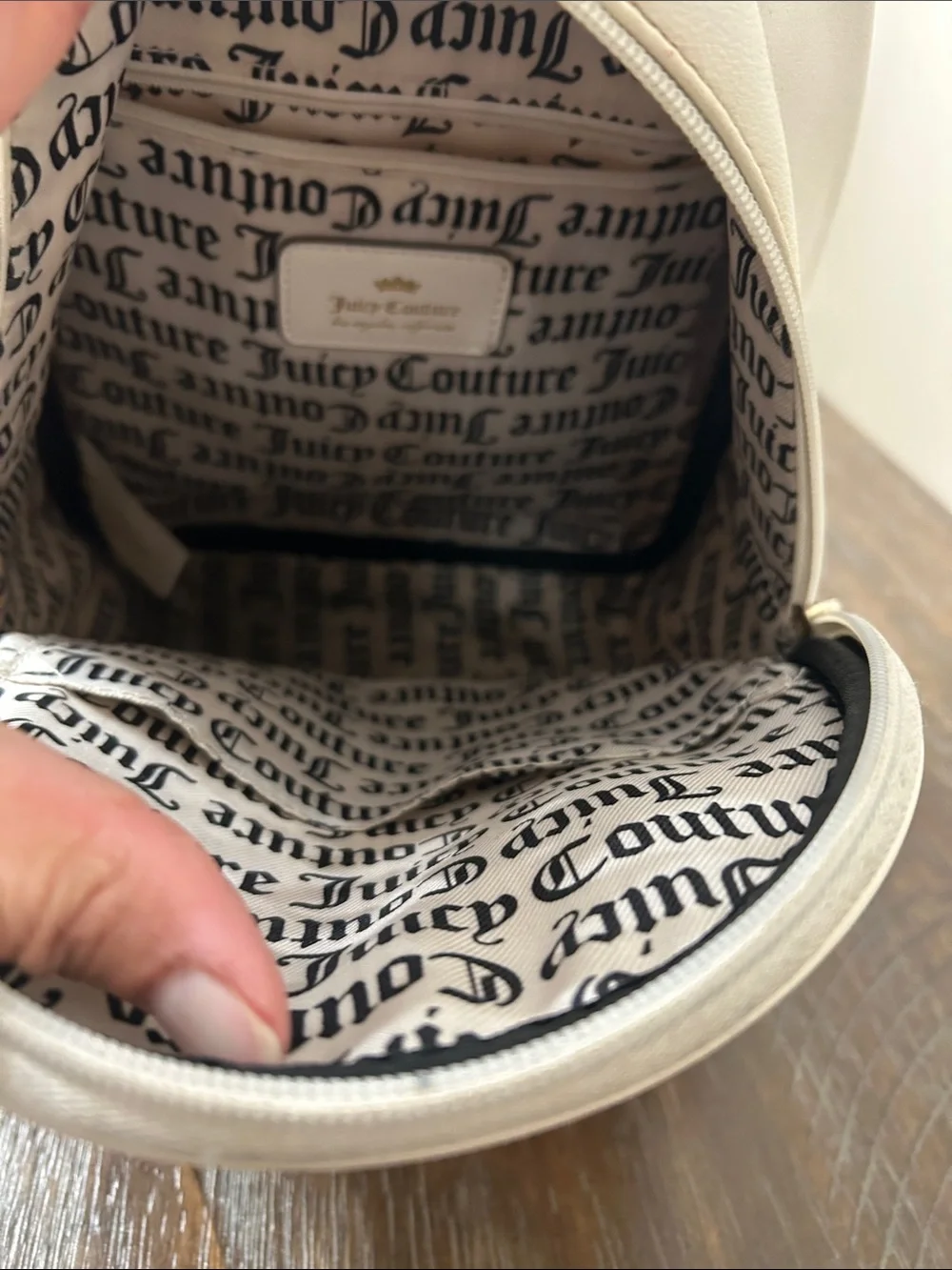 Juicy Couture Quilted Mini Backpack in Beige